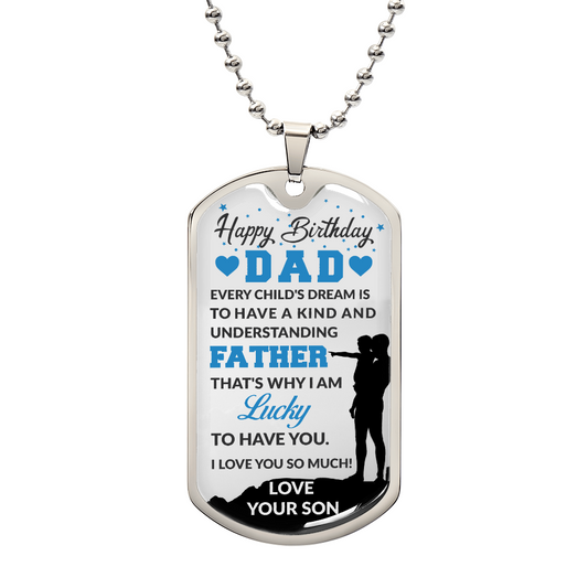 HBD Dad - Son | Dog Tag | Gifts for Dad