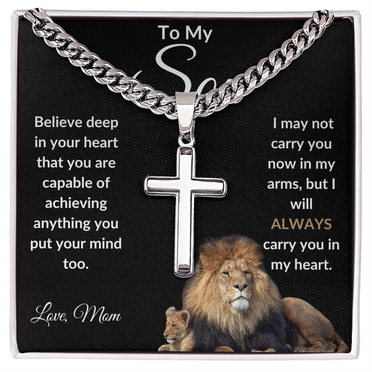 To My Son | Cuban Link Cross | Gifts for Son