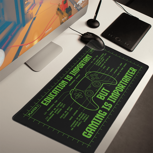 Education is Important But Gaming | Gaming Mat | Gifts for Son