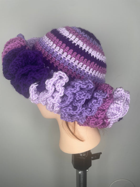 Purple Rayne Ruffle Hat